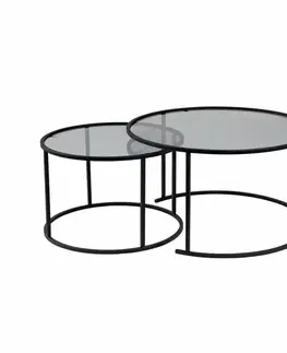Sada konferenčních stolků Aurum Black and Grey 80 cm, 2 ks