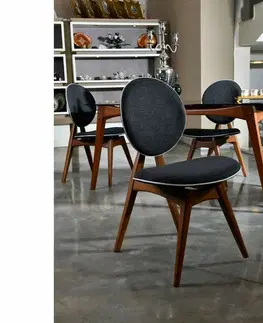 Sada jídelních židlí Touch Anthracite and Walnut, 2 ks