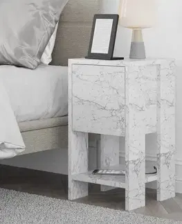 Noční stolek Ema - Carrara Marble