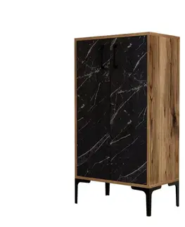 Botník Prag Walnut and Black Marble