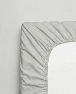 Kvalitex Saténové prostěradlo s gumou světle šedá, 90 x 200 cm
