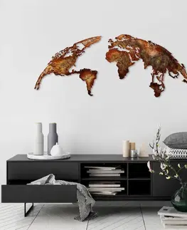 Dekorativní kovový doplněk na zeď World Map Medium - 1