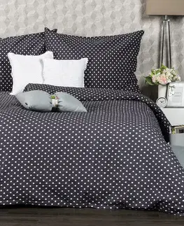 4Home Krepové povlečení Šedý puntík