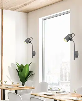 Nástěnná lampa 1xE14 šedá 40cm ŠEDÁ