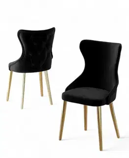 Sada židlí (4 kusy) Alpa - Black, Gold
