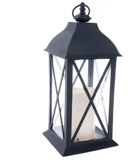 Lucerna s LED svíčkou Dalma, 14 x 30,5 x 14 cm, teplá bílá, plast