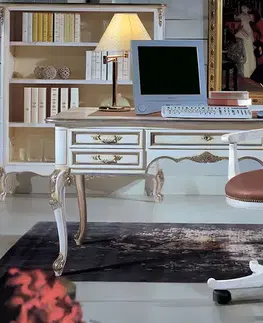 Estila Luxusní rustikální pracovní židle Leslie na kolečkách s koženým opěradlem a sedákem 87 cm