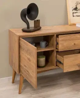 Set s rozkládacím stolem, židlemi a konzolou (6 kusů) Vina 01 0900 - Atlantic Pine, Stone