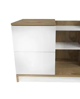 Noční stolek Rena - White, Walnut