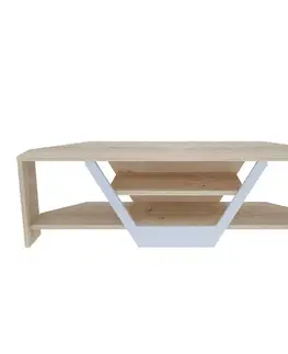 TV stolek Sares - Oak, White