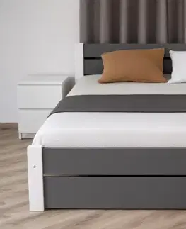 Elvisia Manželská postel LEA s roštem | 140 x 200 cm Barva: Šedá