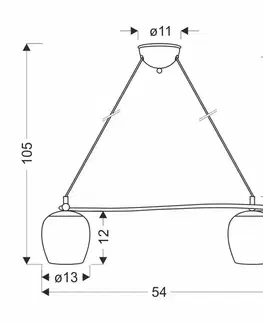 Závěsná lampa Serano patinovaná 2x60W E27 krémové stínidlo