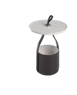 Estila Designový příruční stolek Forma Moderna s koženou podstavou 61cm