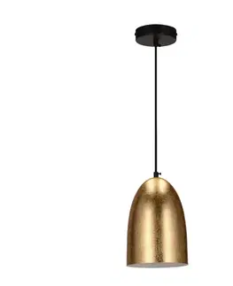 Závěsná lampa Icaro černá 1X40W E27 zlaté stínidlo