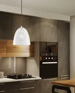 Závěsná stropní lampa 1X60W E27 prolamovaná bílá BENE