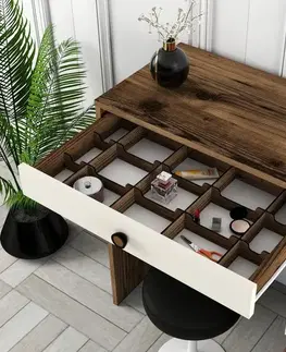 Toaletní stolek Lizbon 554 - Walnut, Cream