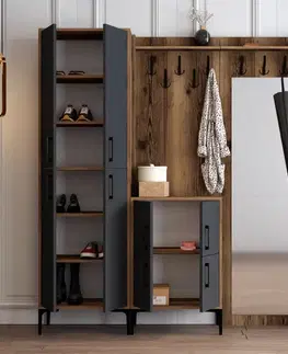Předsíňová stěna Berlin ABC - Walnut, Anthracite