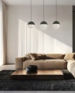 Závěsná lampa černá LED páska 5W Furni