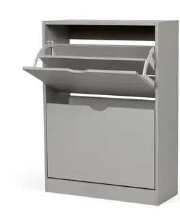 Výklopný botník POINT Slim 2, světle šedá