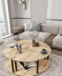 Sada konferenčních stolků Yin Yang 3 70 - Oak