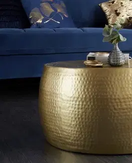 Estila Orientální konferenční stolek Hammerblow Orient 60cm ve zlaté barvě