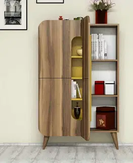Skříňka Mine Walnut and Yellow