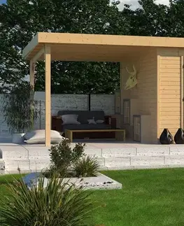Dřevěný zahradní domek KERKO 6 s přístavkem 240 Lanitplast