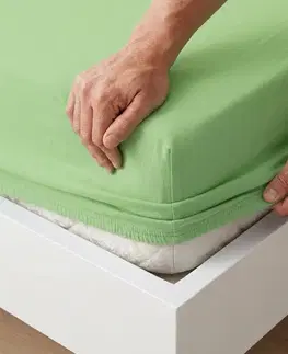 4Home Jersey prostěradlo MAKO zelená, 70 x 140 cm