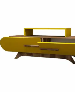 Televizní stolek Rose Walnut Yellow