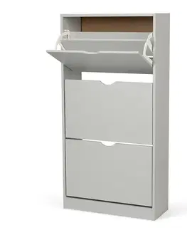 Výklopný botník POINT Slim 3, světle šedá