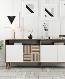 Konzolový stolek Milan - Walnut, White