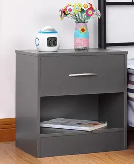 Noční stolek 1 ks D06421 antracit Dekorhome