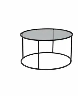 Konferenční stolek Aurum Black s tmavým sklem, 80 cm