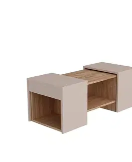 Sada konferenčních stolků Sartos - Atlantic Pine, Beige