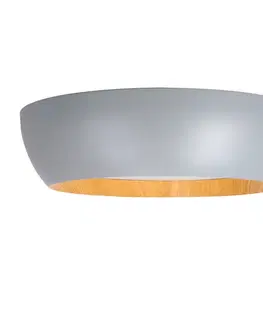 stropní lampa abruzzo šedá dřevěná stropní lampa bílé stínidlo