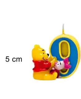 PROHOME - Svíčka číslice 9 Medvídek Pú