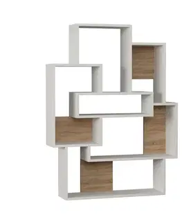Knihovna Barce - White, Oak