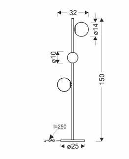 Stojací lampa Kama 3x28W G9 černá a zlatá, grafitové a jantarové stínidlo, elegantní stojací lampa, moderní design do obývacího pokoje