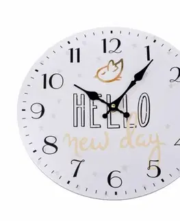 Nástěnné hodiny Hello new day, pr. 34 cm