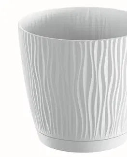 PROSPERPLAST - Květináč SANDY P 12,9cm bílý