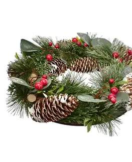 Vánoční zdobený věnec Milano, 28 cm