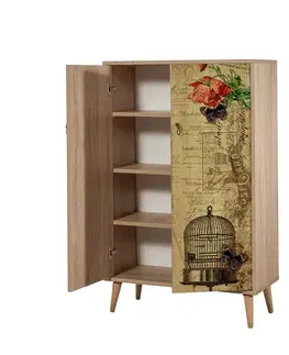 Skříňka Mega Sonoma Oak Roses