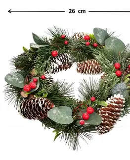 Vánoční zdobený věnec Milano, 28 cm