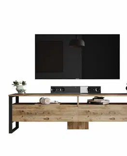 Televizní stolek Man Atlantic Pine and Black