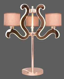 Stolní lampa s 3 LED světelnými rameny, měděná, Ambrosia