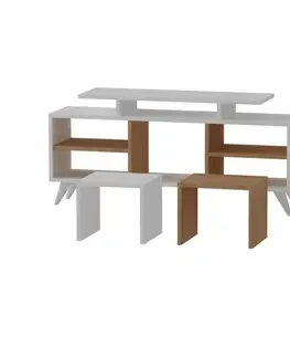 TV stěna / Sestava pod TV Kutay - White, Teak