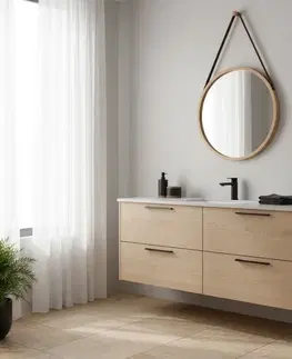 Nástěnné zrcadlo B053 NAT, bambus
