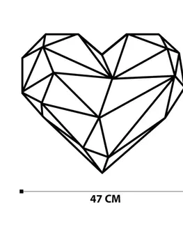 Dekorativní kovový doplněk na zeď Heart Metal Decor