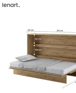 Dig-net nábytek Sklápěcí postel Lenart BED CONCEPT BC-05 dub artisan | 120 x 200 cm