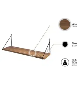Nástěnná police Armoni - Walnut